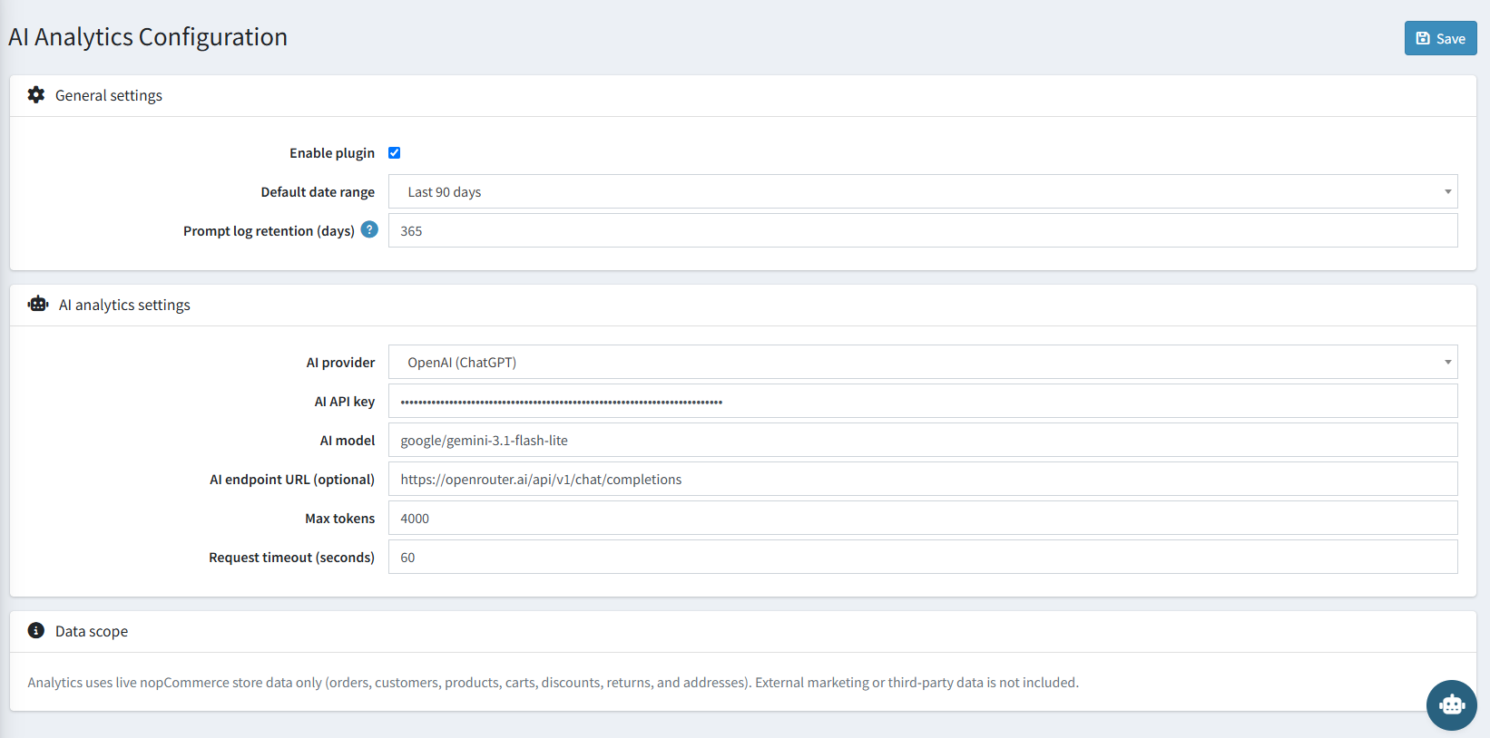 AI Analytics Configuration