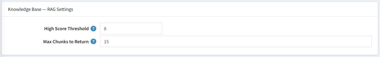 Knowledge Base RAG Settings
