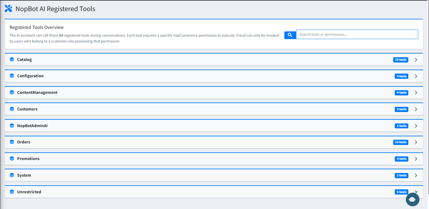 Registered Tools Overview
